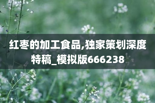 红枣的加工食品,独家策划深度特稿_模拟版666238