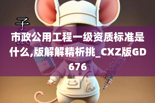 市政公用工程一级资质标准是什么,版解解精析挑_CXZ版GD676