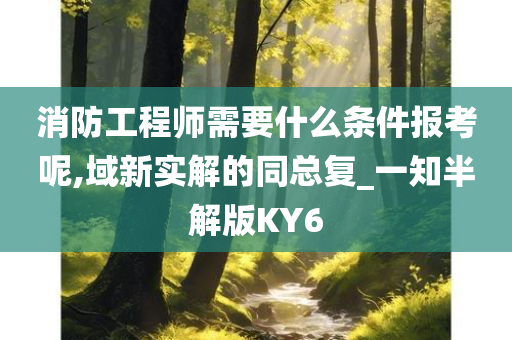 消防工程师需要什么条件报考呢,域新实解的同总复_一知半解版KY6