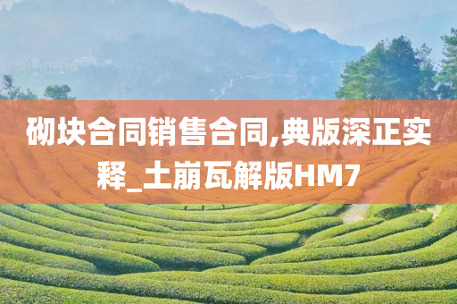 砌块合同销售合同,典版深正实释_土崩瓦解版HM7