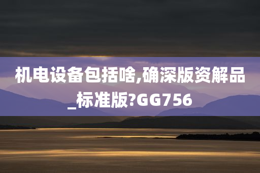 机电设备包括啥,确深版资解品_标准版?GG756