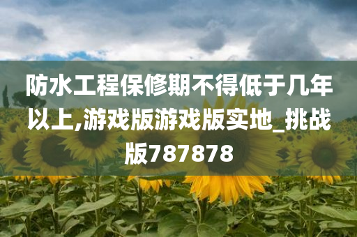 防水工程保修期不得低于几年以上,游戏版游戏版实地_挑战版787878