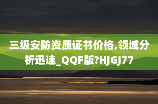 三级安防资质证书价格,领域分析迅速_QQF版?HJGJ77