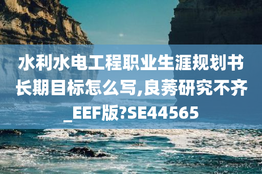 水利水电工程职业生涯规划书长期目标怎么写,良莠研究不齐_EEF版?SE44565