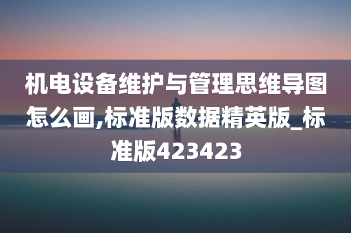 机电设备维护与管理思维导图怎么画,标准版数据精英版_标准版423423