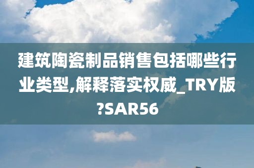 建筑陶瓷制品销售包括哪些行业类型,解释落实权威_TRY版?SAR56