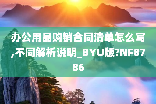 办公用品购销合同清单怎么写,不同解析说明_BYU版?NF8786