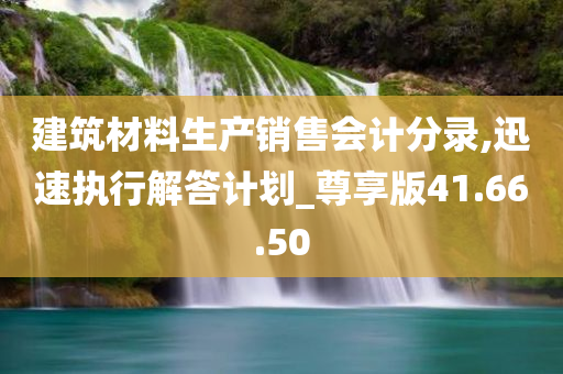 建筑材料生产销售会计分录,迅速执行解答计划_尊享版41.66.50