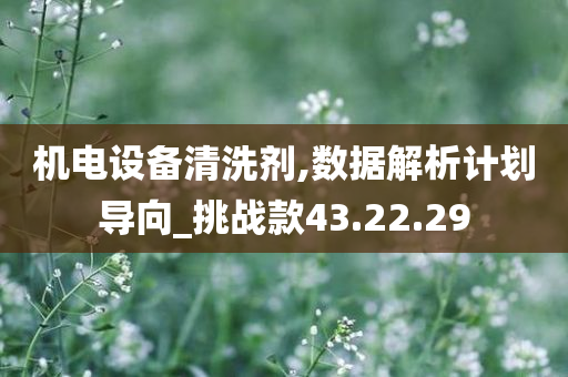 机电设备清洗剂,数据解析计划导向_挑战款43.22.29