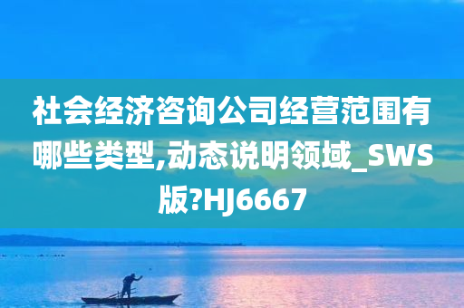 社会经济咨询公司经营范围有哪些类型,动态说明领域_SWS版?HJ6667