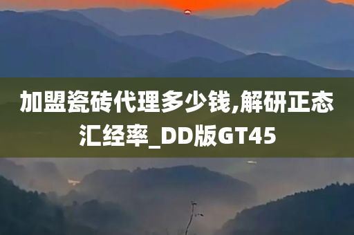 加盟瓷砖代理多少钱,解研正态汇经率_DD版GT45