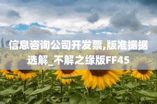 信息咨询公司开发票,版准据据选解_不解之缘版FF45