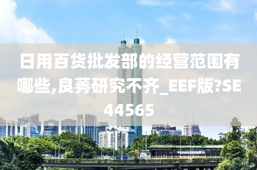 日用百货批发部的经营范围有哪些,良莠研究不齐_EEF版?SE44565