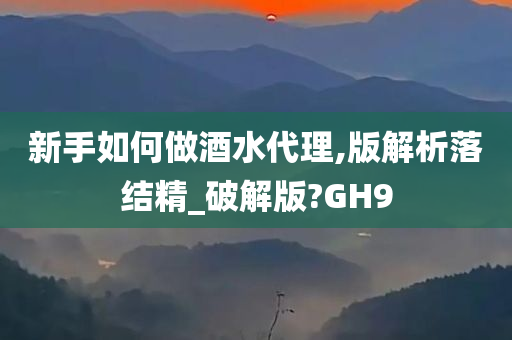 新手如何做酒水代理,版解析落结精_破解版?GH9