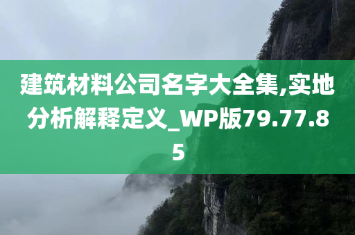 建筑材料公司名字大全集,实地分析解释定义_WP版79.77.85