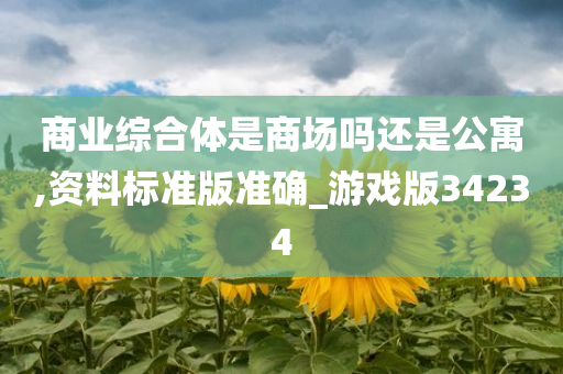 商业综合体是商场吗还是公寓,资料标准版准确_游戏版34234