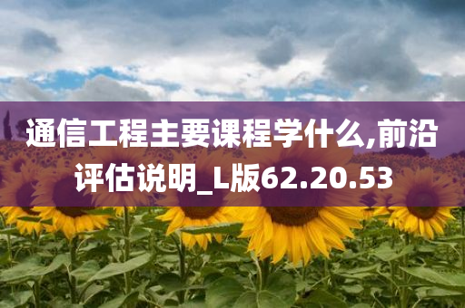 通信工程主要课程学什么,前沿评估说明_L版62.20.53