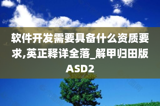 软件开发需要具备什么资质要求,英正释详全落_解甲归田版ASD2