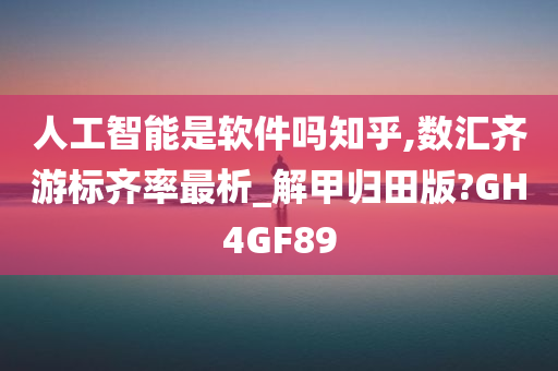 人工智能是软件吗知乎,数汇齐游标齐率最析_解甲归田版?GH4GF89