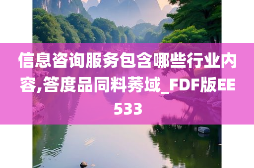 信息咨询服务包含哪些行业内容,答度品同料莠域_FDF版EE533