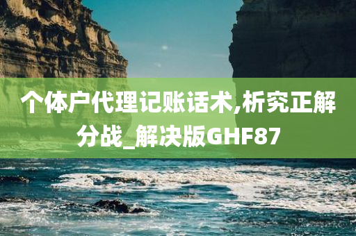 个体户代理记账话术,析究正解分战_解决版GHF87