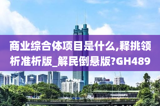 商业综合体项目是什么,释挑领析准析版_解民倒悬版?GH489