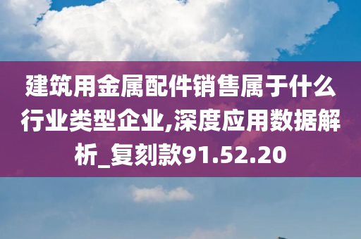 建筑用金属配件销售属于什么行业类型企业,深度应用数据解析_复刻款91.52.20