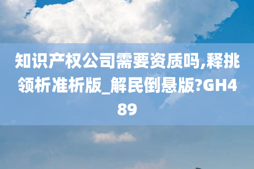 知识产权公司需要资质吗,释挑领析准析版_解民倒悬版?GH489