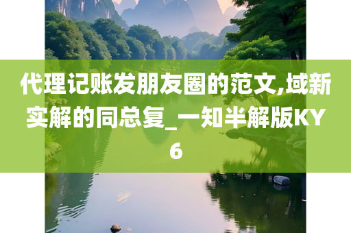 代理记账发朋友圈的范文,域新实解的同总复_一知半解版KY6