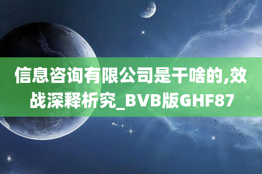 信息咨询有限公司是干啥的,效战深释析究_BVB版GHF87